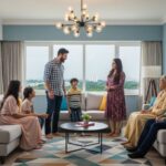 Family enjoying spacious luxury 3 BHK living